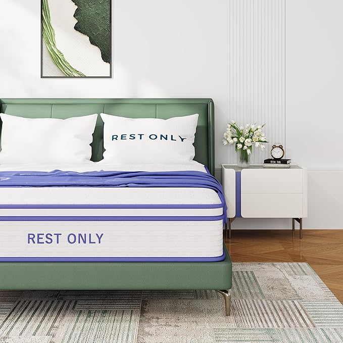 Twin Mattress, Rest Only 10 Inch Hybrid Mattress with Gel Memory Foam