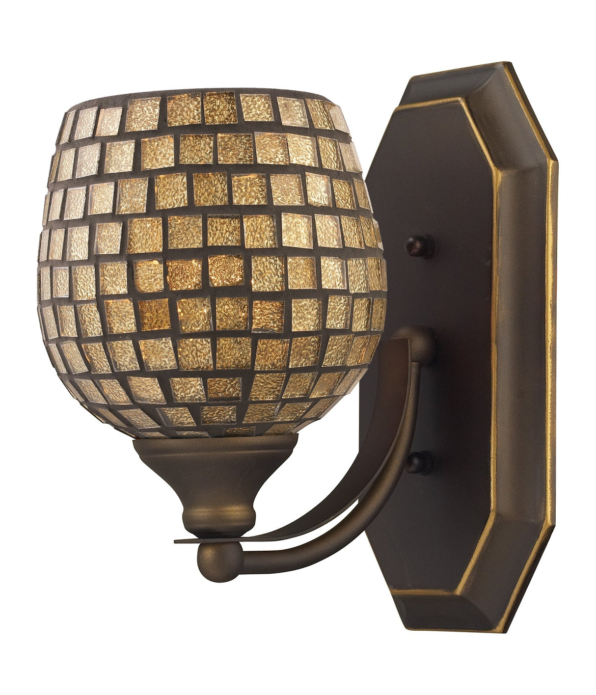 570-1B-GLD One Light Vanity Lamp, Aged Bronze