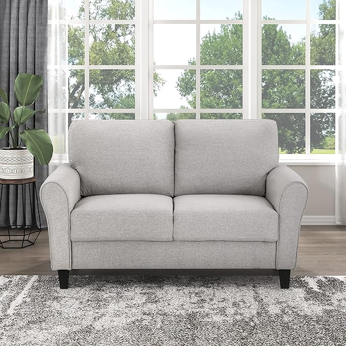 Eloise Living Room Loveseat, Dark Gray