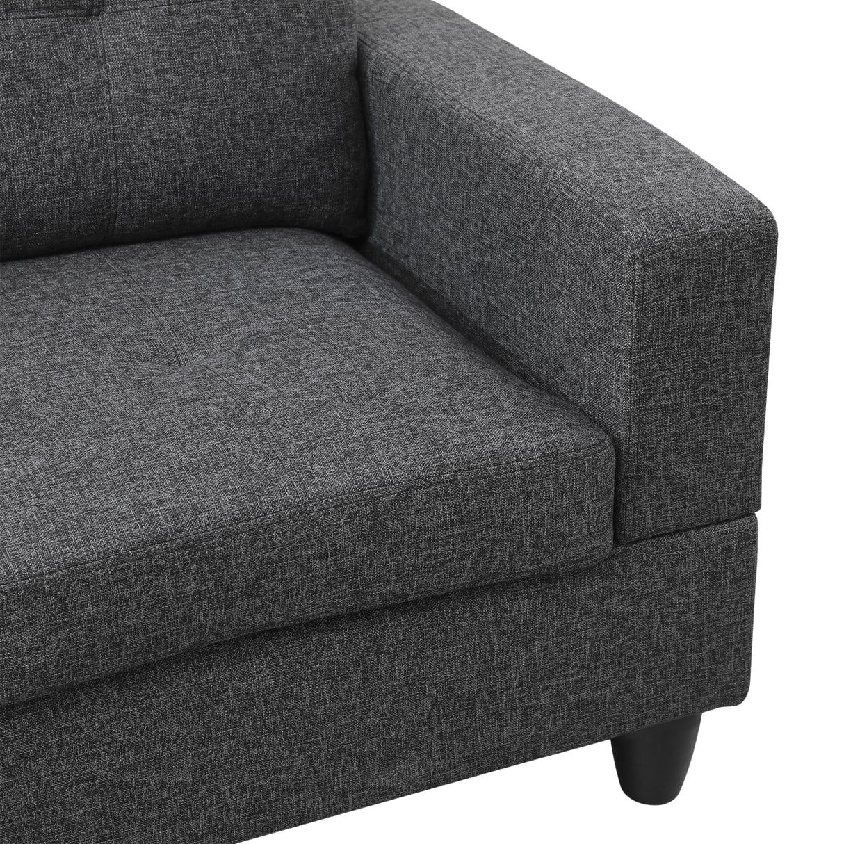 3-Piece L Shape Sectional Sofa, with Right Chaise, Storage Ottoman