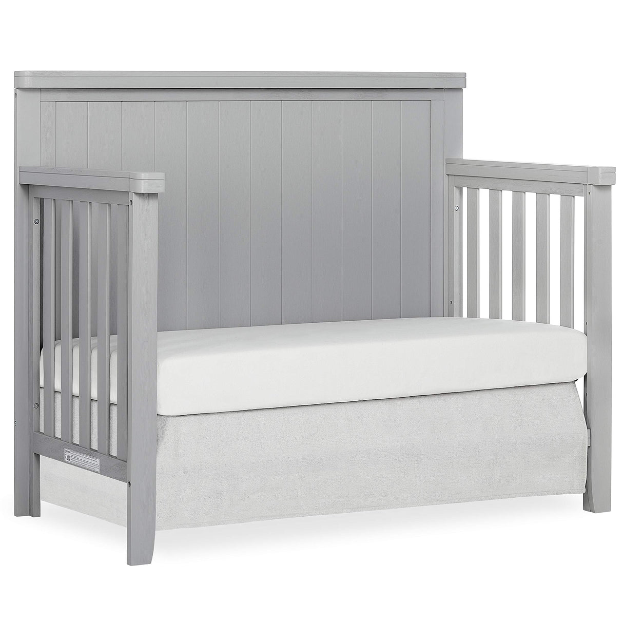 Wood 4-in-1 Convertible Crib in Pebble Grey, Greenguard Gold Certified, JPMA Certified, 3 Mattress Height Settings, Built of New Zealand Pinewood