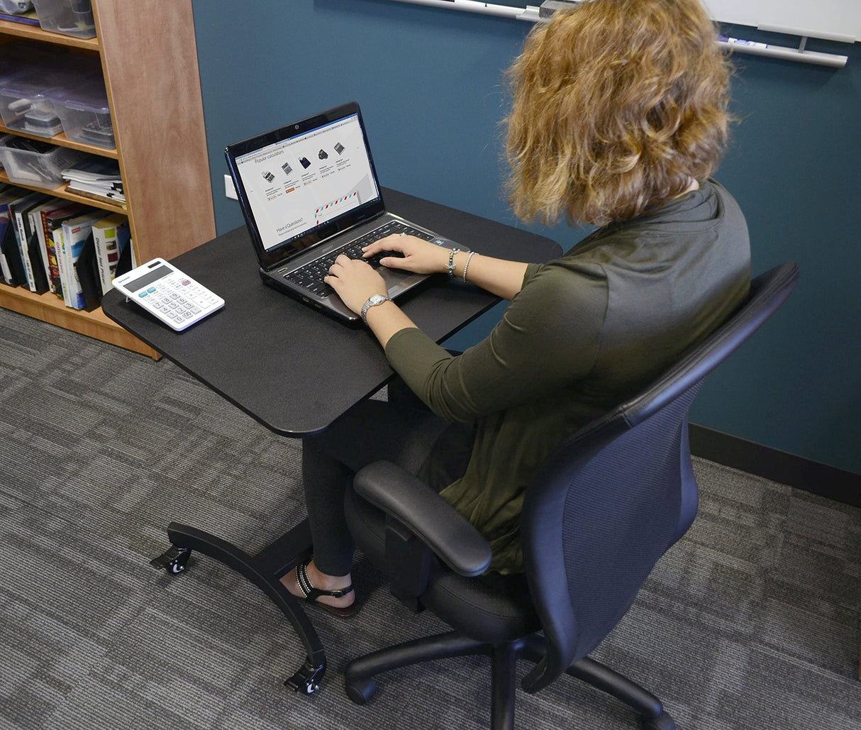 DC500 High Rise Collection Mobile Adjustable Standing Desk (Single-Tier)