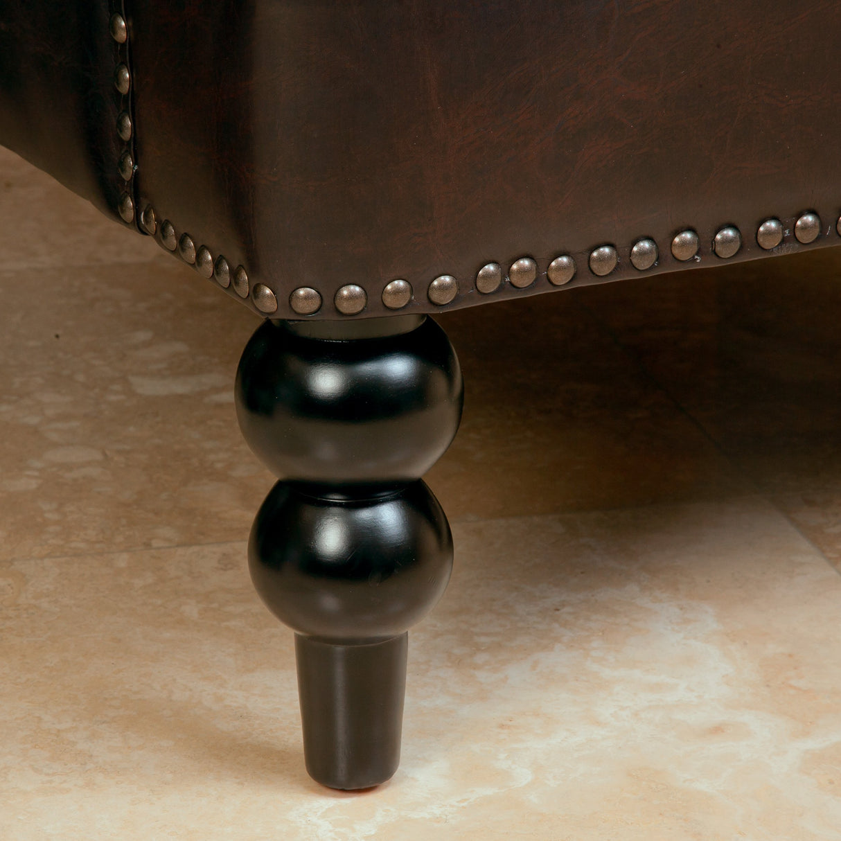 Malone Leather Club Chair, Brown 28D x 29.5W x 33.5H Inch