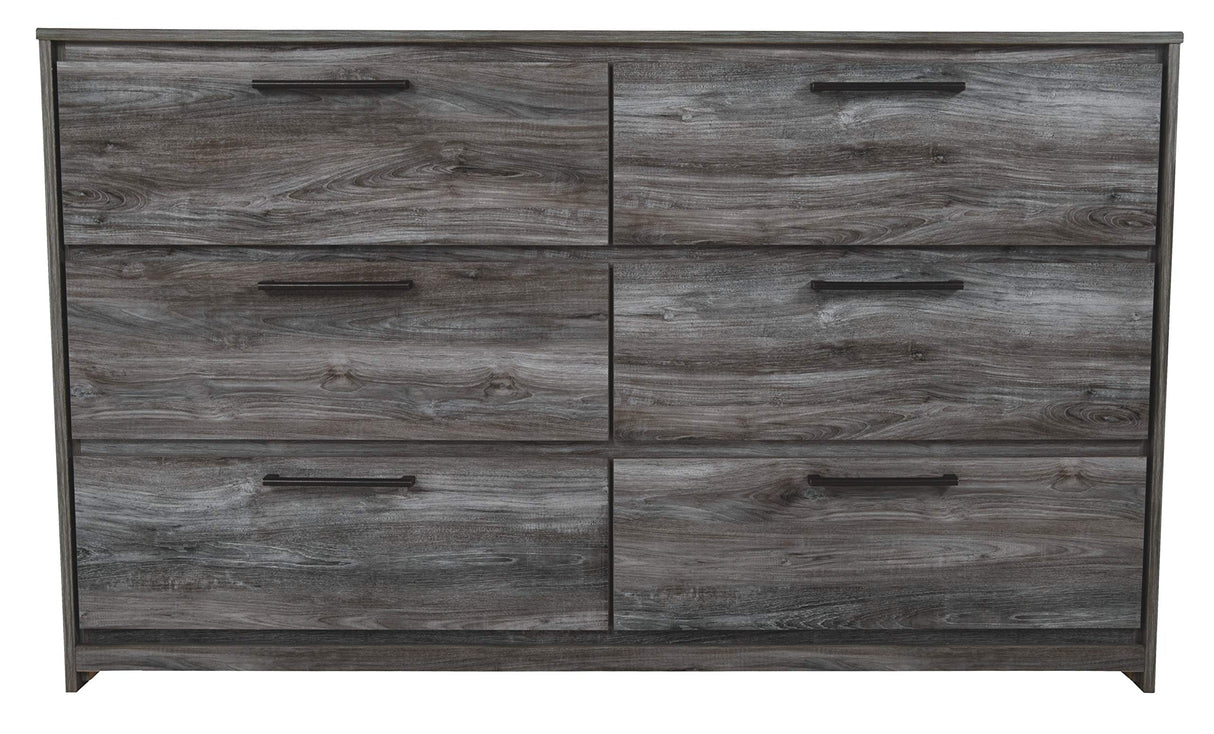 Baystorm Rustic Coastal 6 Drawer Dresser, Smoky Gray