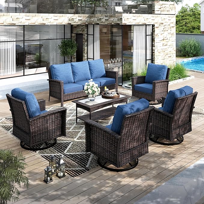 Patio Furniture Conversation Set, Outdooor Sectional, High Back Outdoor Wicker Seating Furniture