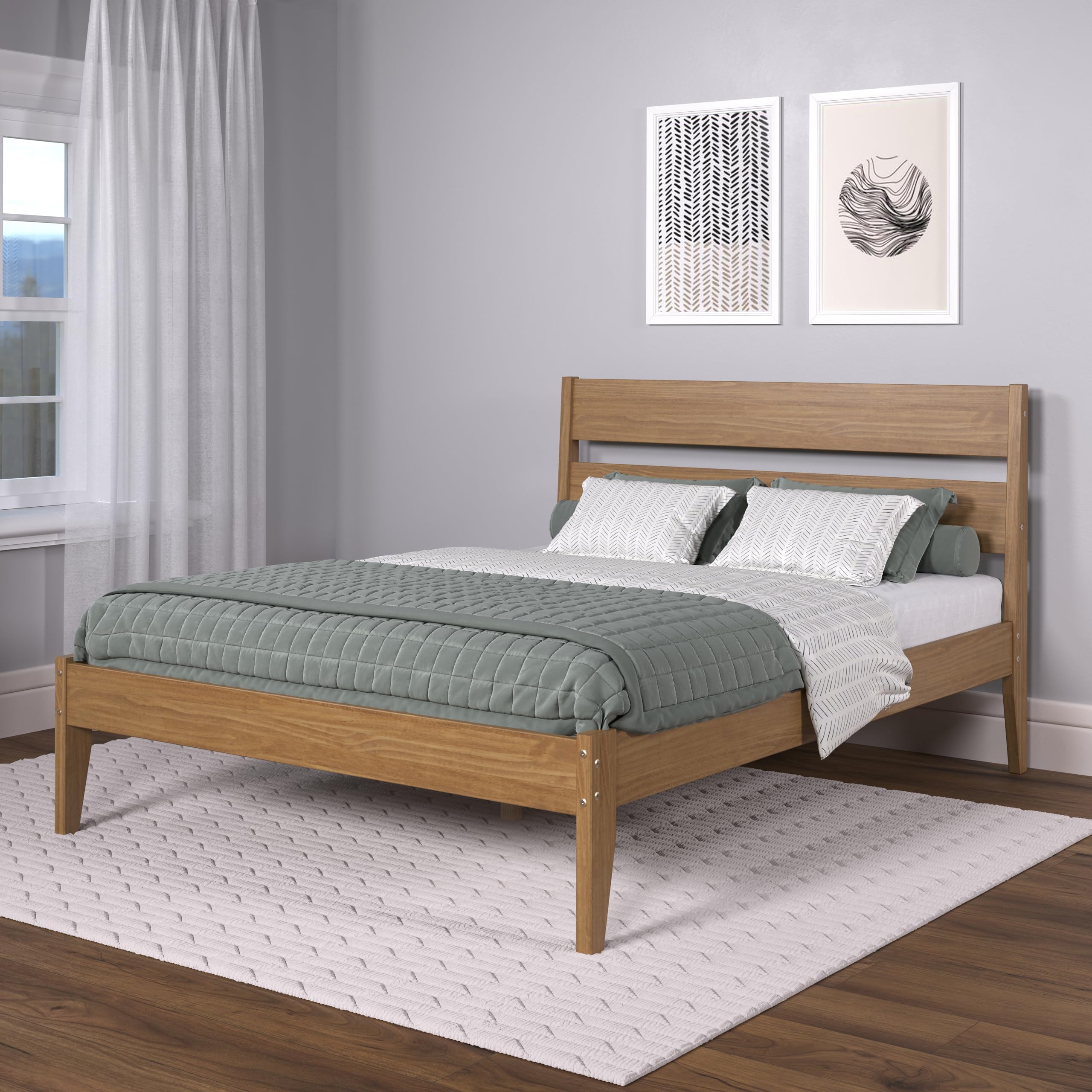 Low Board Queen Urban Oak Platform Bed