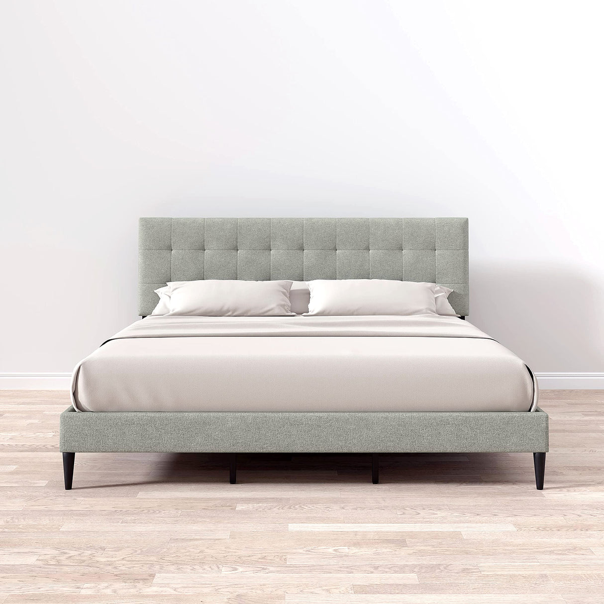 Kaya Upholstered Platform Bed Frame/Buttonless Tufting