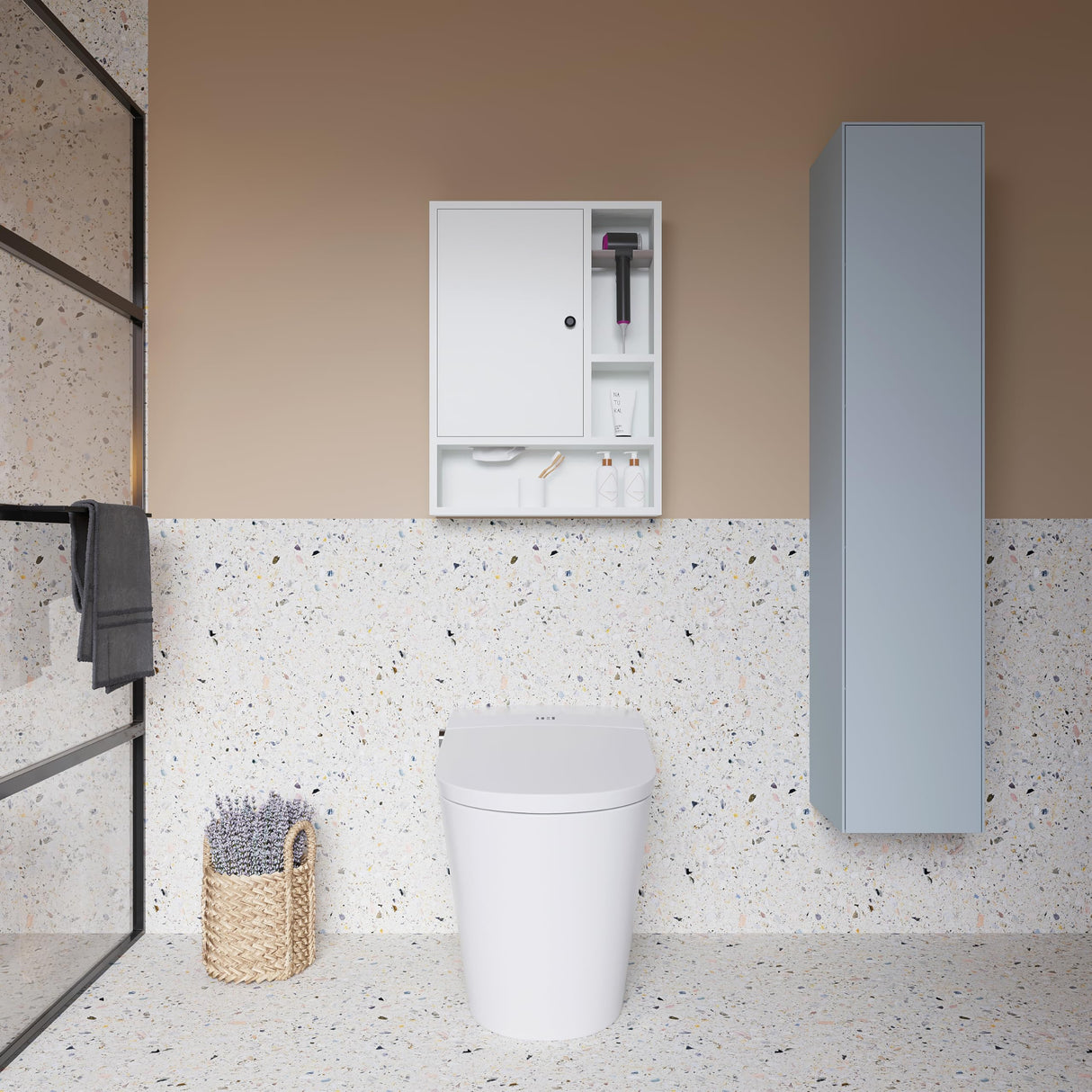 Bathroom Wall Cabinet,Medicine Cabinet Doors and Adjustable Shelf in The Bathroom