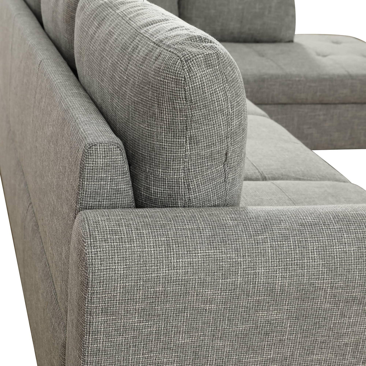 Couch 2 Pieces Sofa with Right Chaise Linen L Shaped Cloud Couch for Living Room