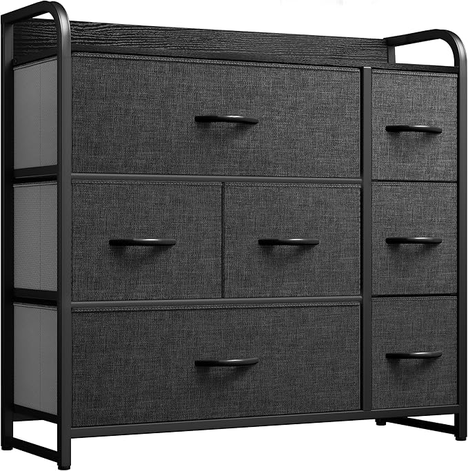 Dresser with 7 Drawers - Fabric Storage Tower, Organizer Unit for Bedroom, Living Room,
