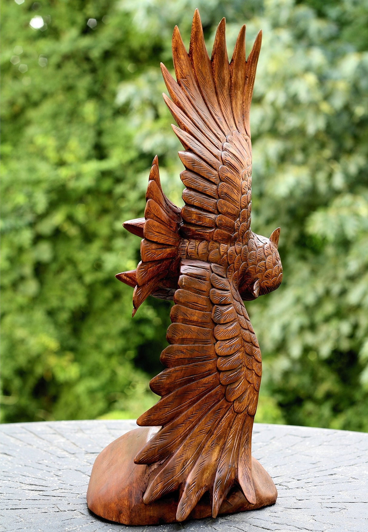 Extra Large Huge 20" Hand Carved Flying Wooden Owl Statue Figurine