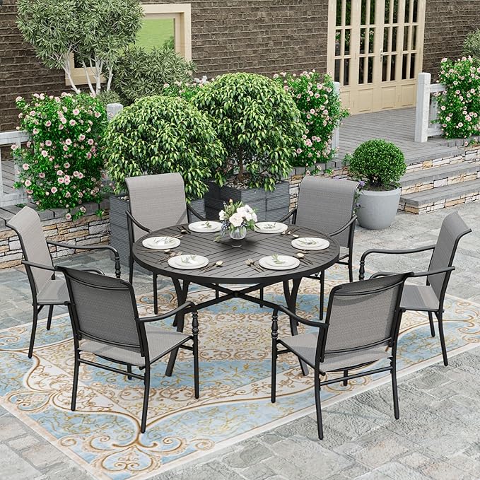 7-Piece Outdoor Dining Set, Patio Dining Furniture Set for 6