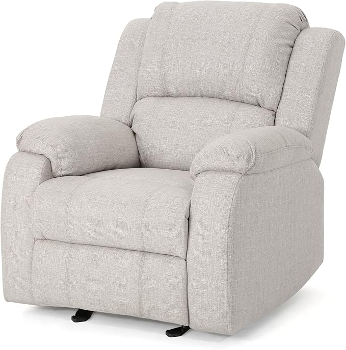 Knight Home Michelle Gliding Recliner,Stainless Steel, Beige + Black