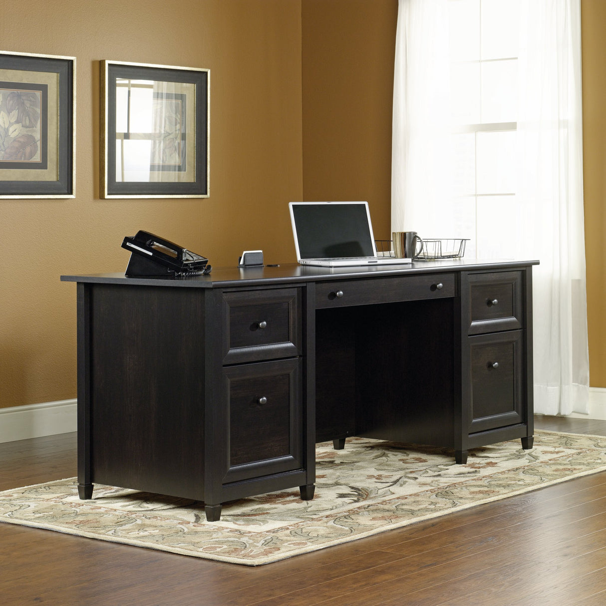 Edge Water Office, Executive Desk with File Drawer Storage