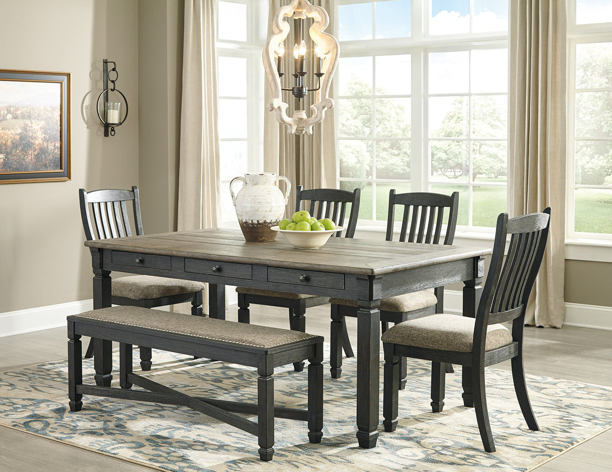 Tyler Creek Farmhouse Dining Table with Storage Drawers