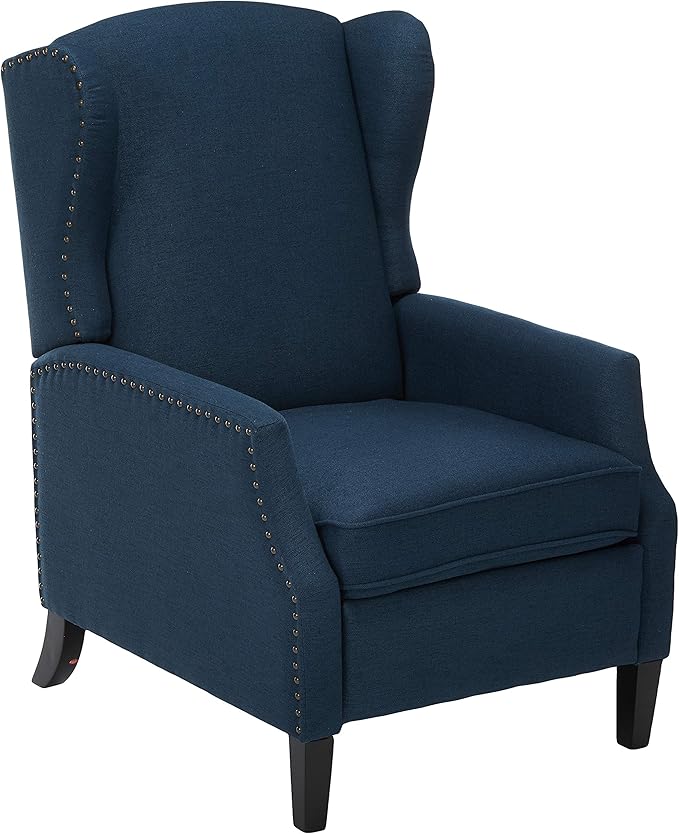 Christopher Knight Home Wescott Traditional Fabric Recliner, Navy Blue