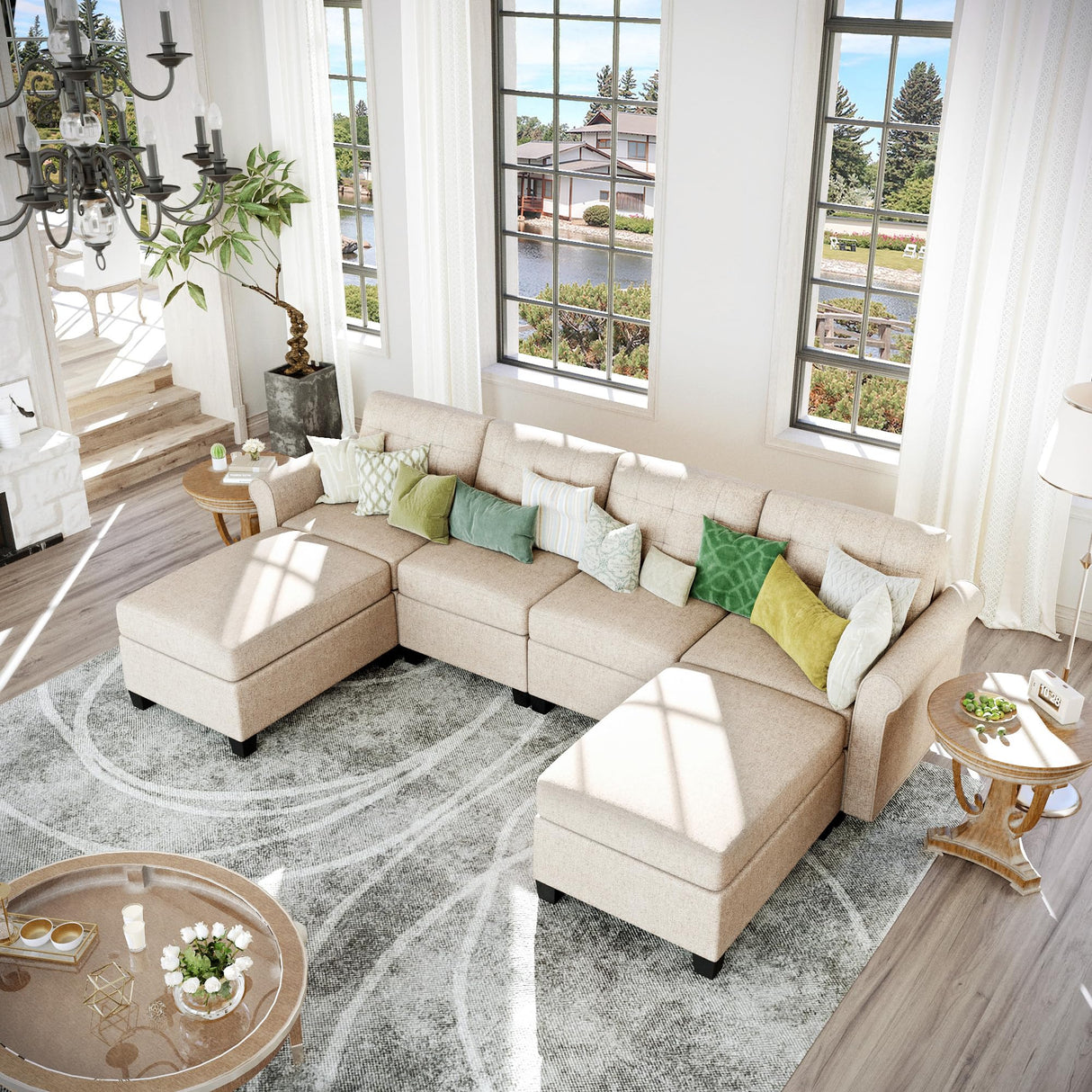 - Modular Sectional Sofa Couch with Seats Convertible Sectional Sofa for Living Room