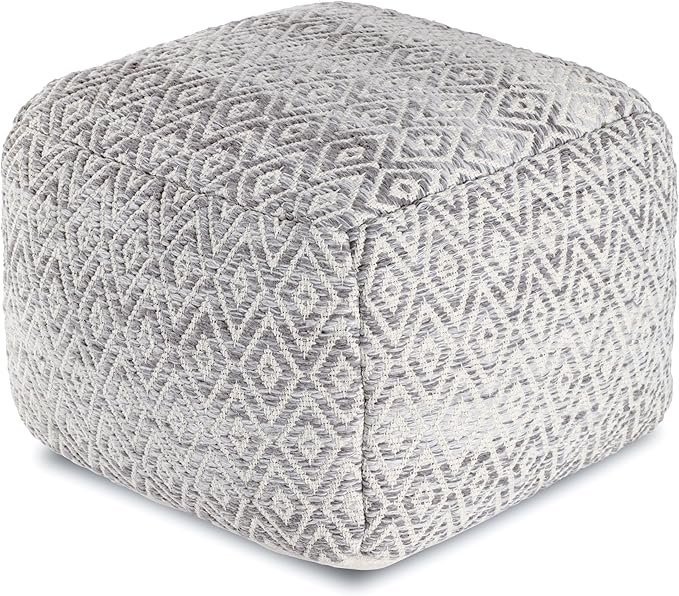 Square Pouf , 22" x 22" x 17", Brown