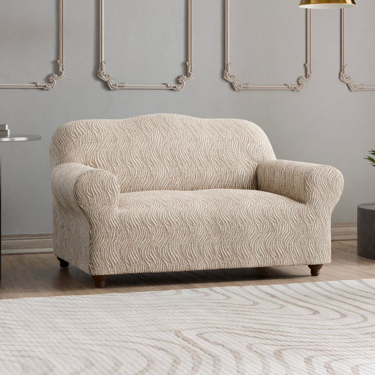 BY GA.I.CO. Loveseat Slipcover - Oversized Chair Cover - Stretch Couch