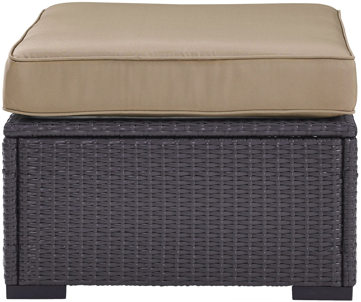 Biscayne Wicker Outdoor Ottoman Foot Rest for Patio, Deck, Porch