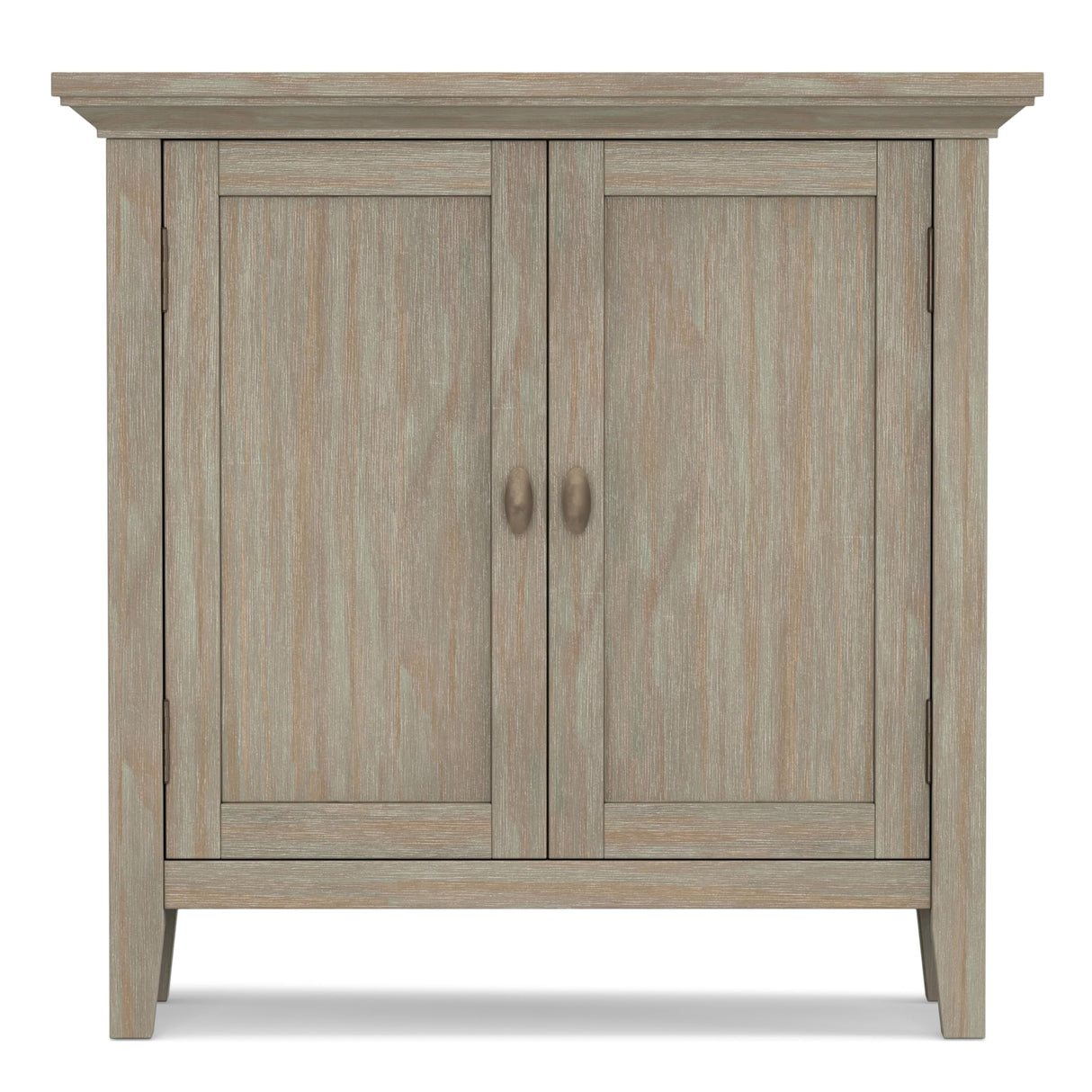 Redmond SOLID WOOD 32 inch Wide Transitional Low Storage Cabinet in Distressed Grey
