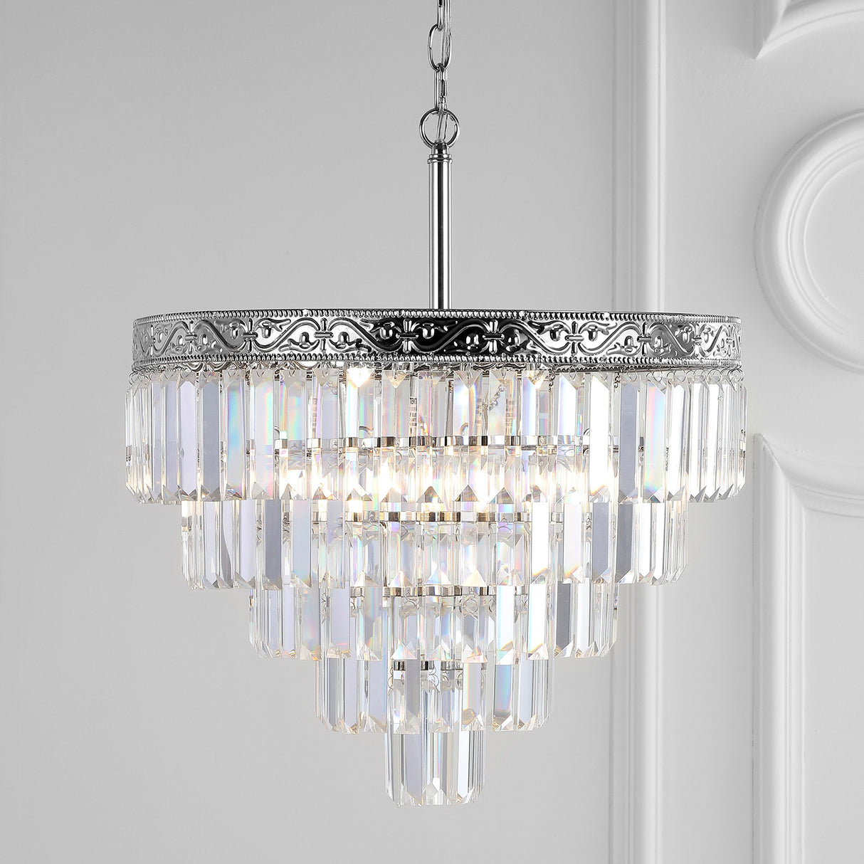 JYL9007A Wyatt 20" 4-Light Crystal LED Chandelier Contemporary,Classic