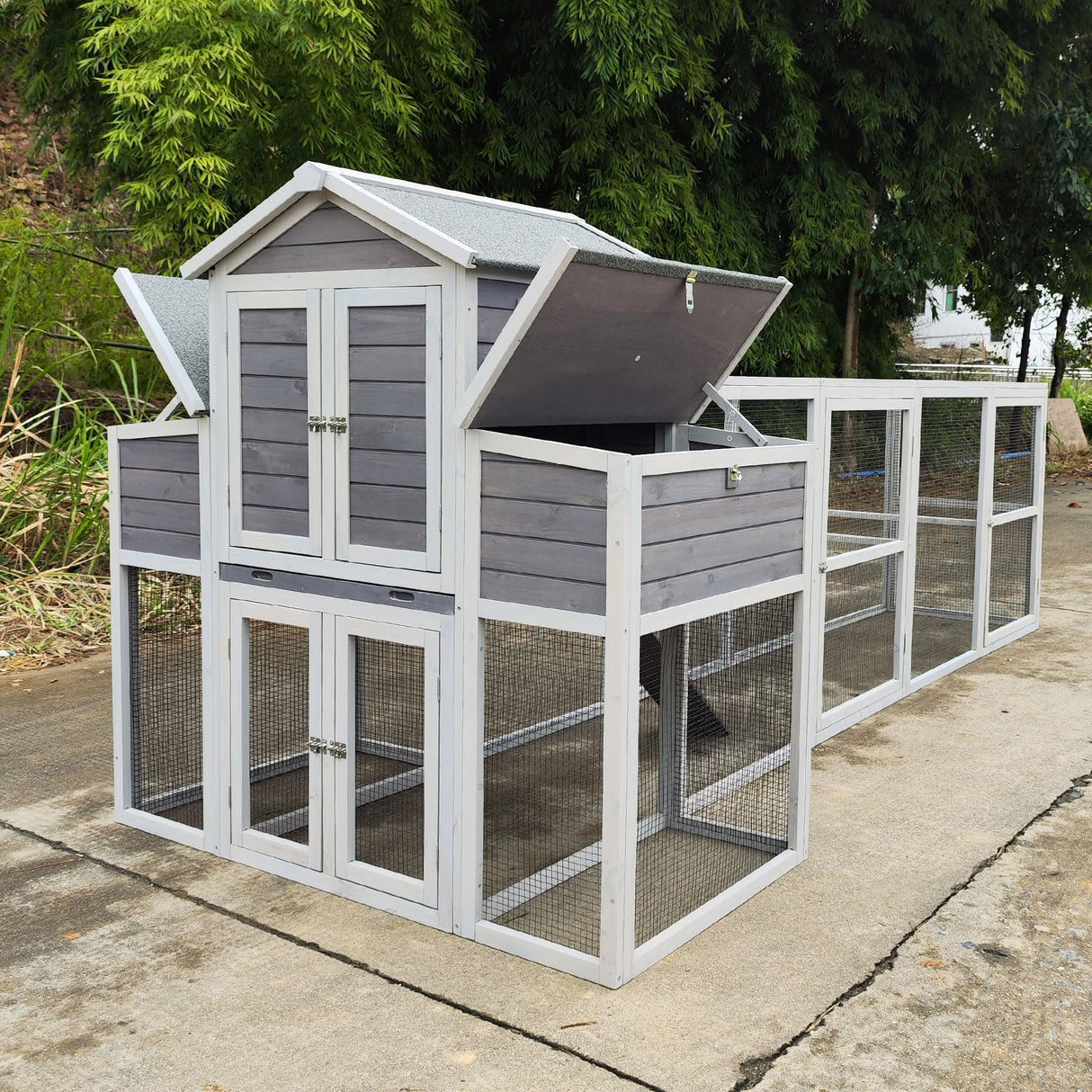 150" Large Chicken Coop for 6-10 Chickens, Outdoor Chicken House
