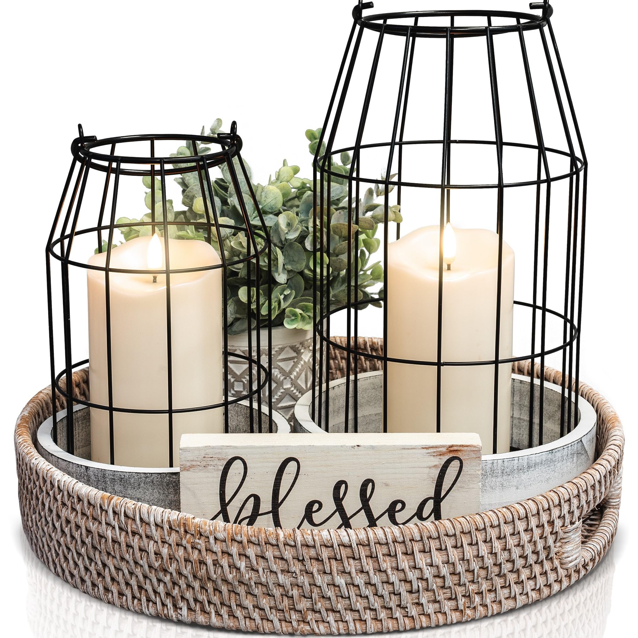 Rustic Farmhouse Lantern Decor - Stylish Decorative Lanterns for Your Living Room
