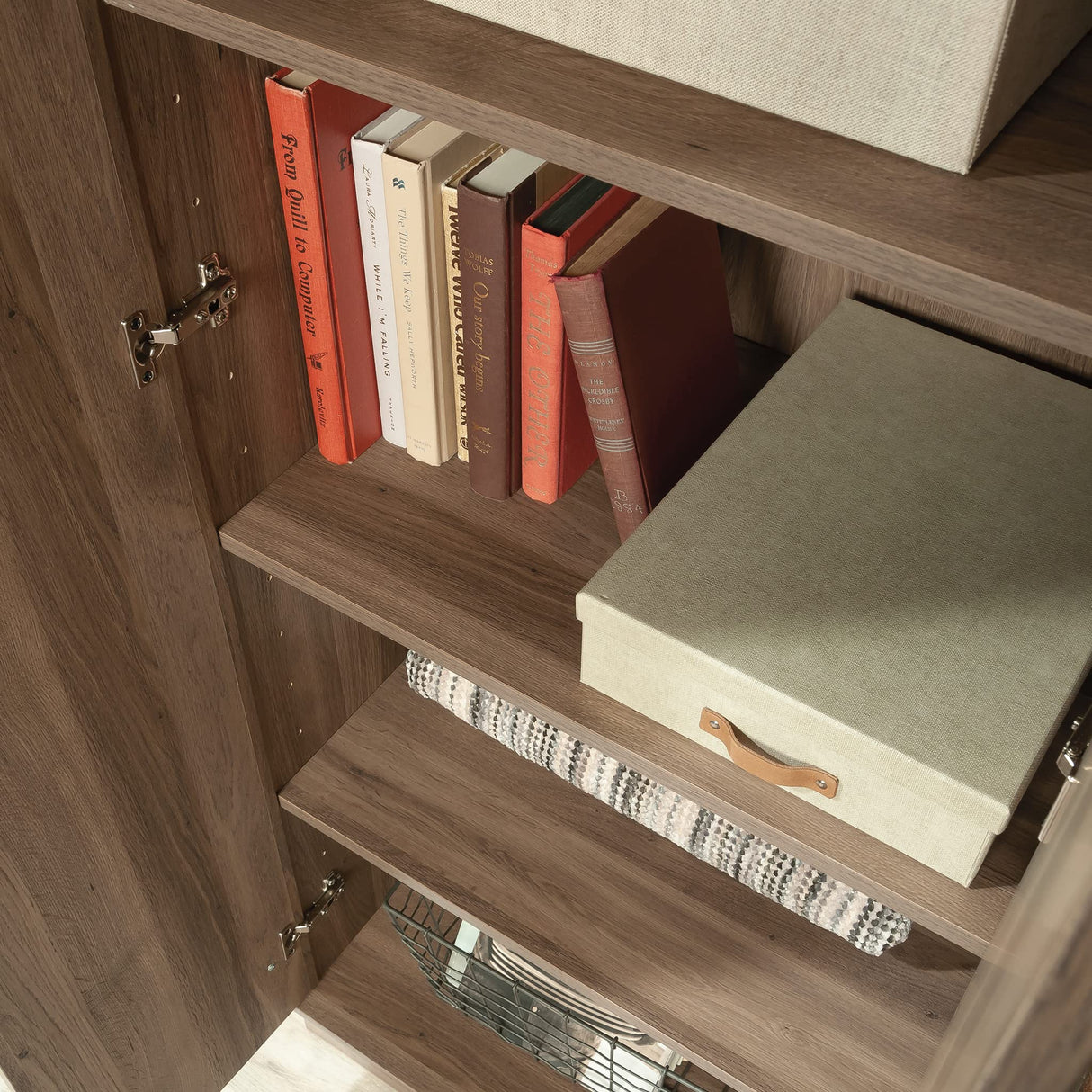 2-Door Farmhouse Storage Cabinet/Pantry cabinets, Salt Oak Finish