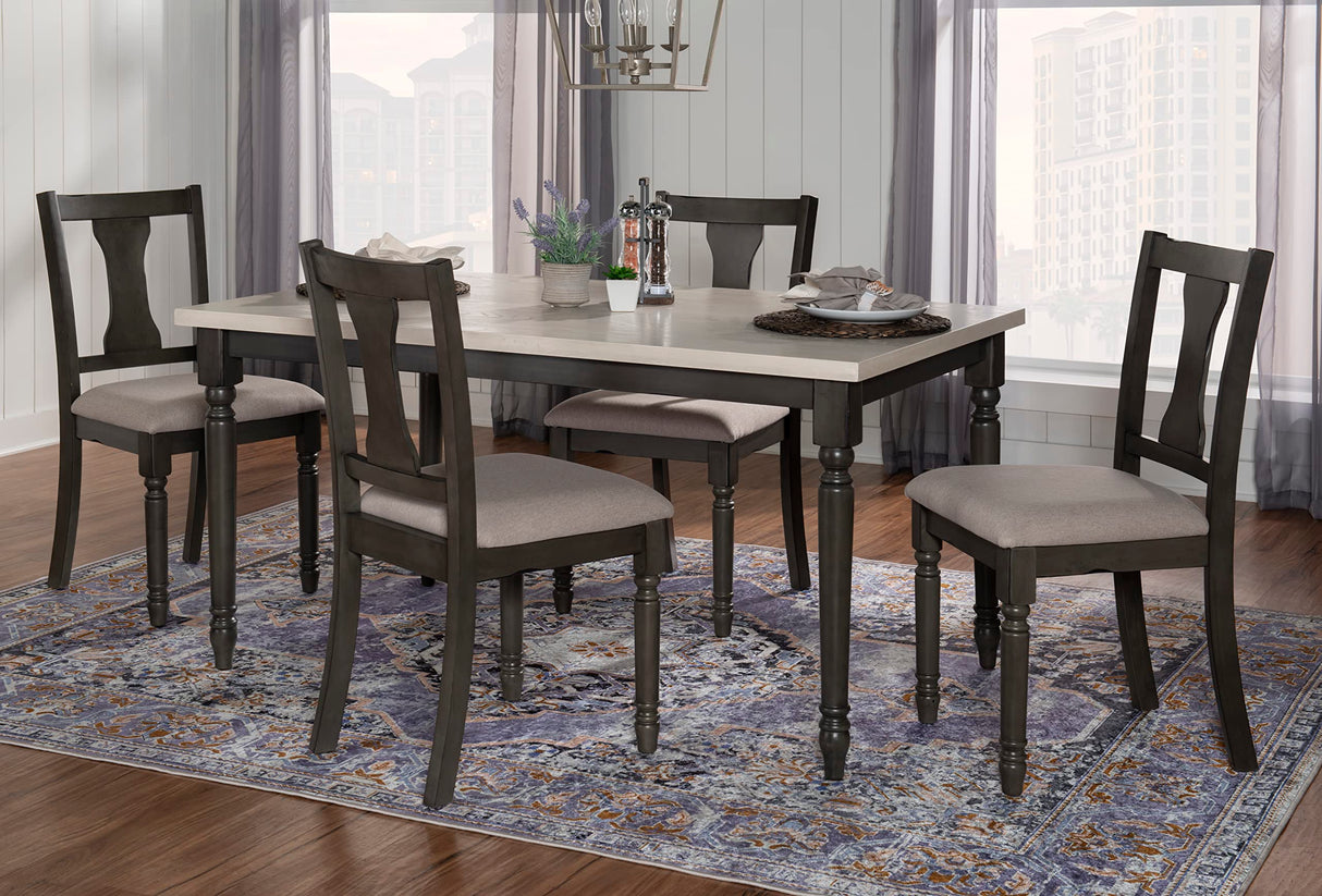 Top Willow Dining Set, Dark Grey & Smokey White