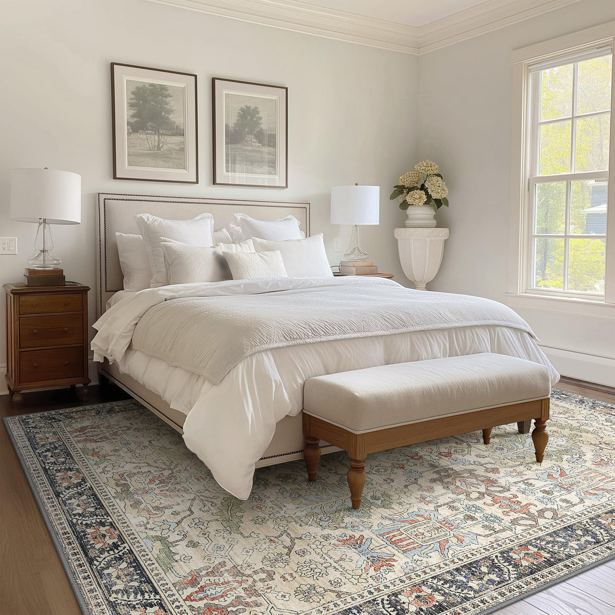 8x10 Area Rugs for Living Room, Machine Washable Rug Lightweight Low Pile