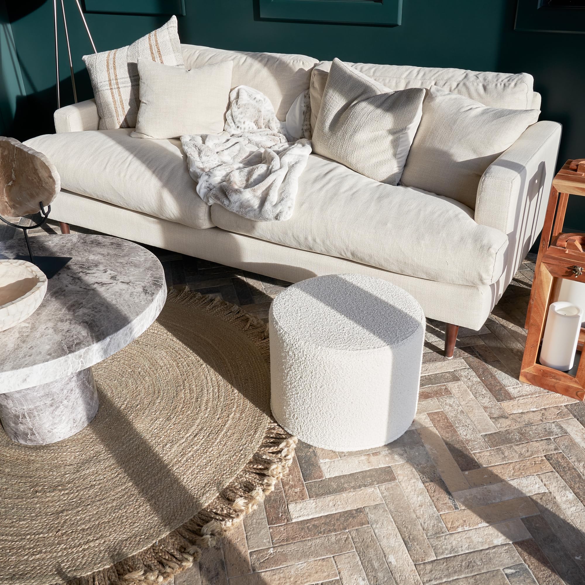 Beautiful Boucle Pouf Ottoman and Foot Rest - Elevate Your Living Room Decor