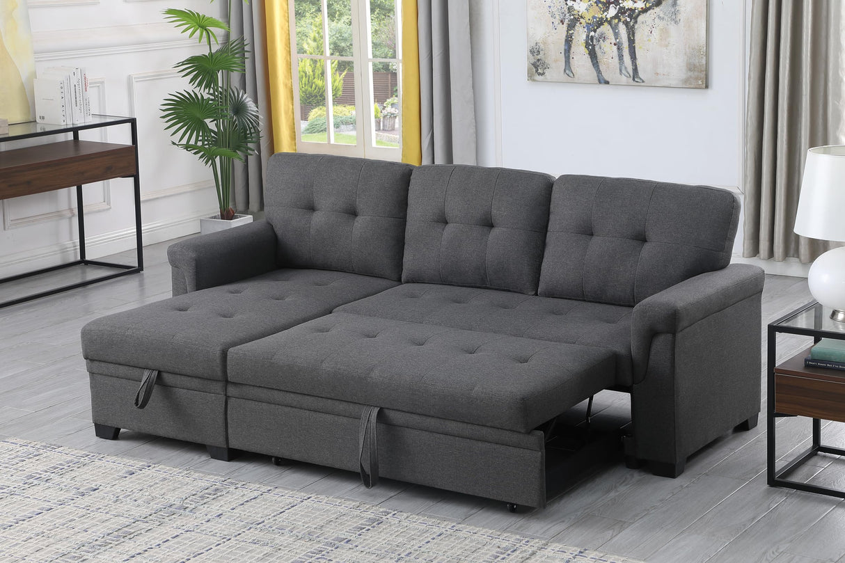 84 Inch Sofa with Tufted Seat & Back Cushion,Solid Wood Frame Dsign, Linen Reversible