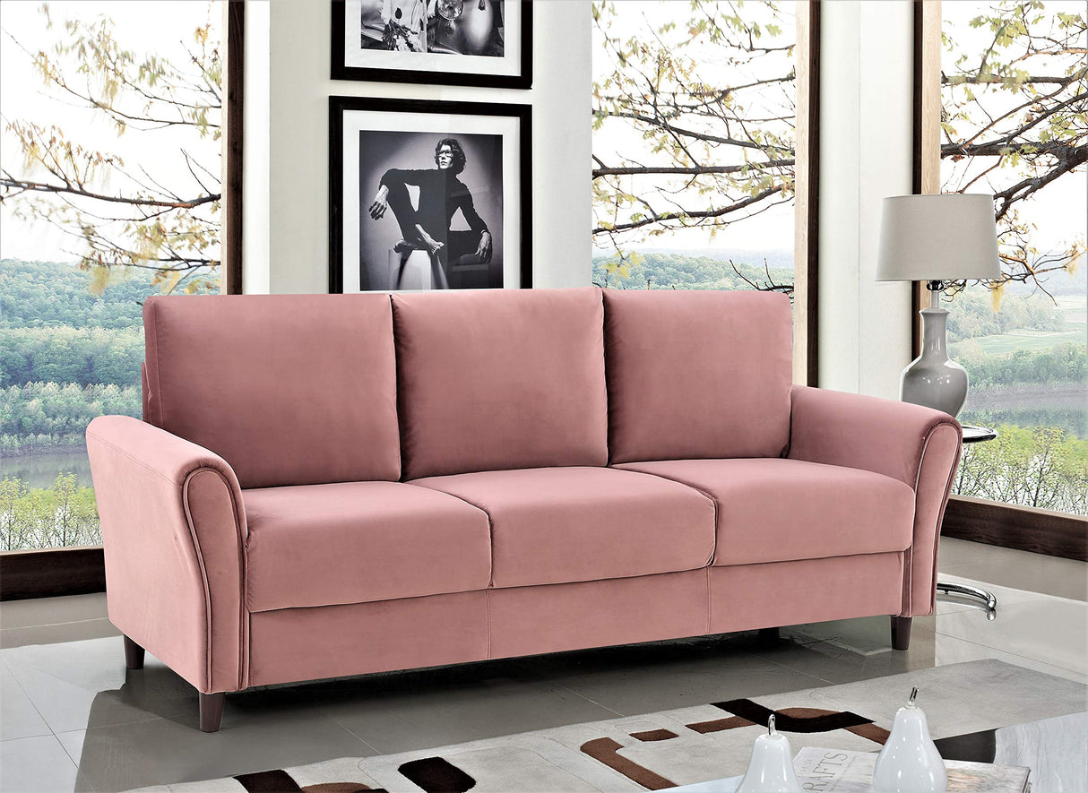 Celestia Mid Century Modern Upholstered Sloped Arms Living Room, Loveseat & Sofa