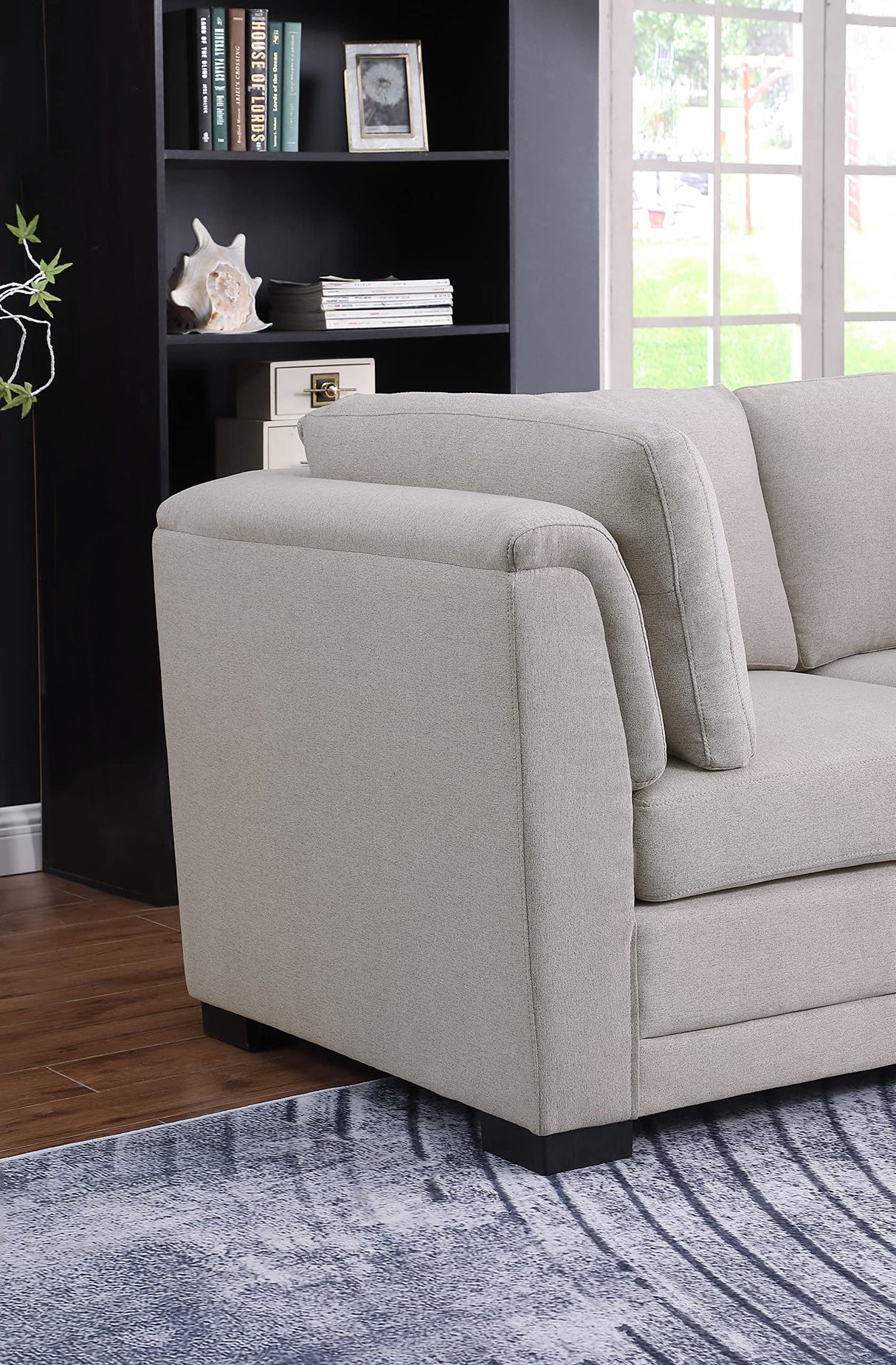 Modular Sectional Sofa with Ottoman, Reversible L-Shaped Couch W/Removable Cushions