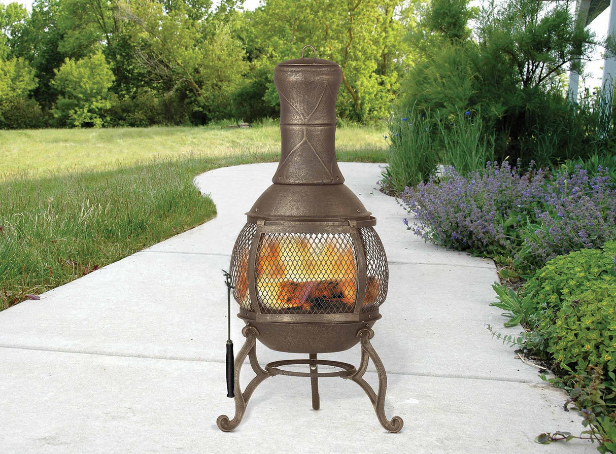 Corona 3 Ft. High Outdoor Steel Chimenea Fireplace Model 28063