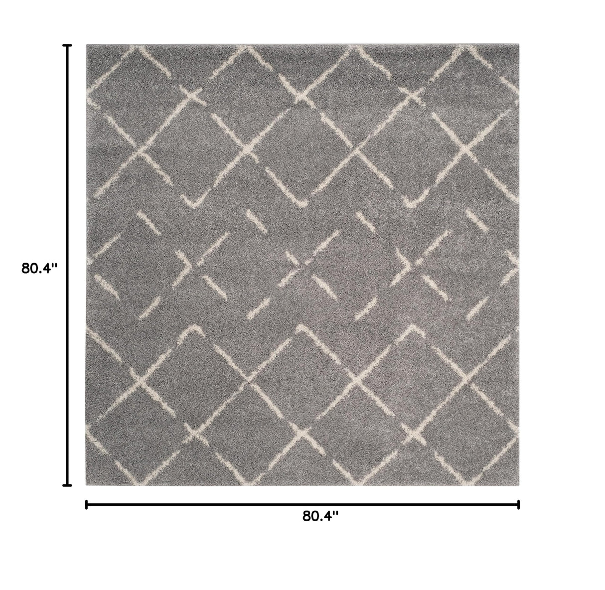 SAFAVIEH Arizona Shag Collection Area Rug - 6'7" Square, Ivory & Beige, Moroccan Design, Non-Shedding & Easy Care, 1.6-inch Thick Ideal for High Traffic Areas in Living Room, Bedroom (ASG743A)