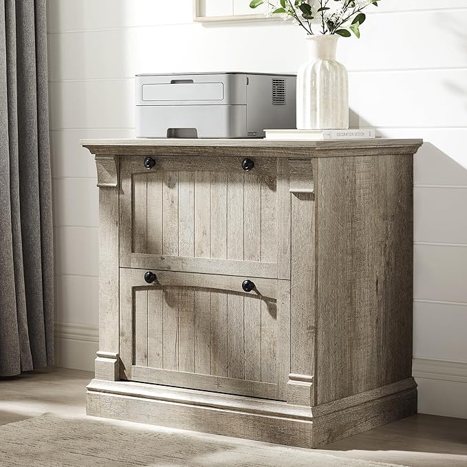 Farmhouse File Cabinet with 2 Drawers, 30" Lateral Filing Cabinet with Hanging File Folders