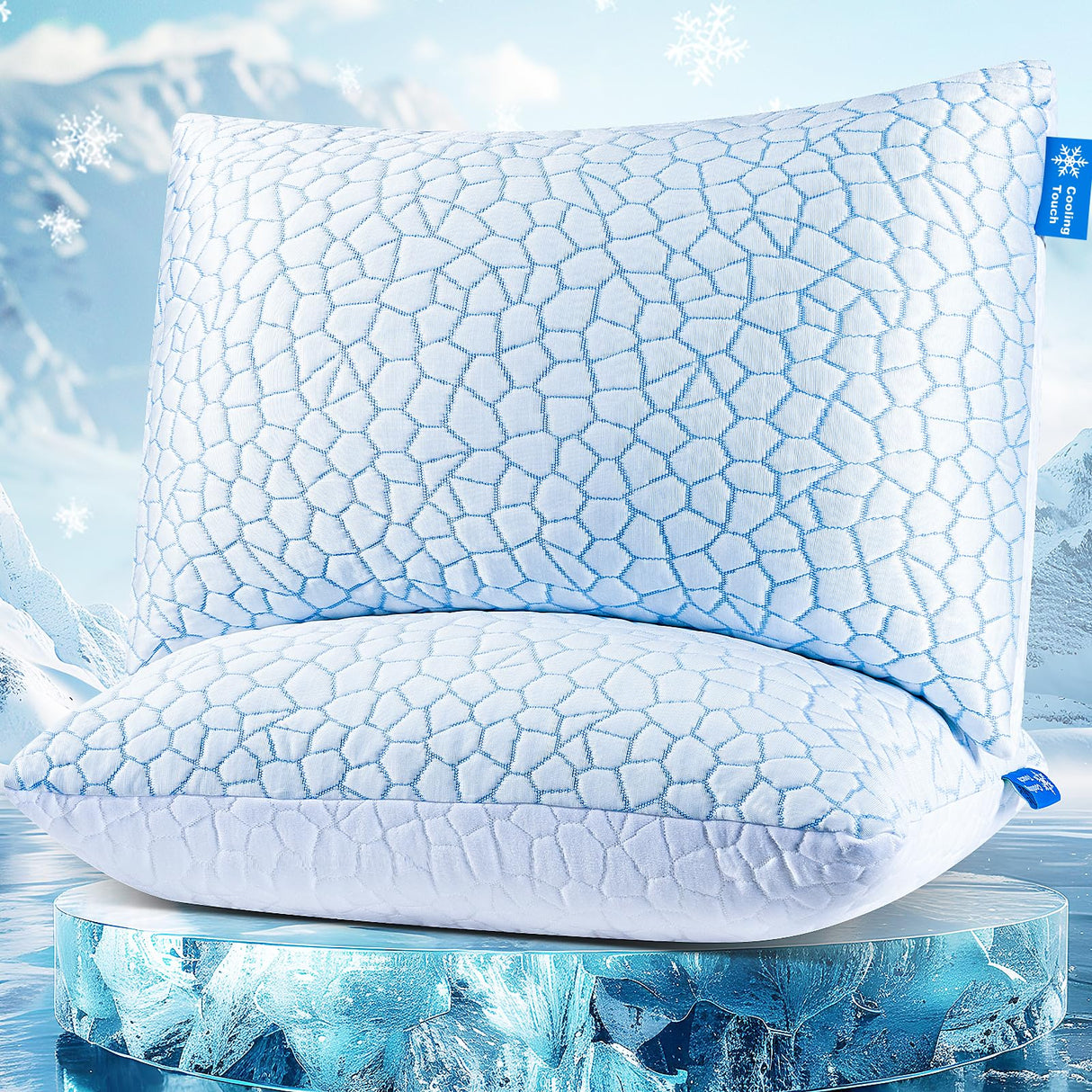 Memory Foam Pillows King Size Set of 2, Cooling Pillows