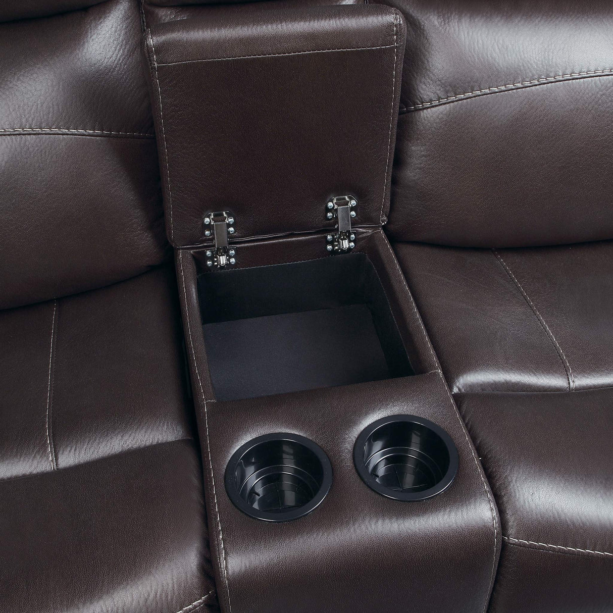 70" Microfiber Double Reclining Loveseat W, Dark Brown