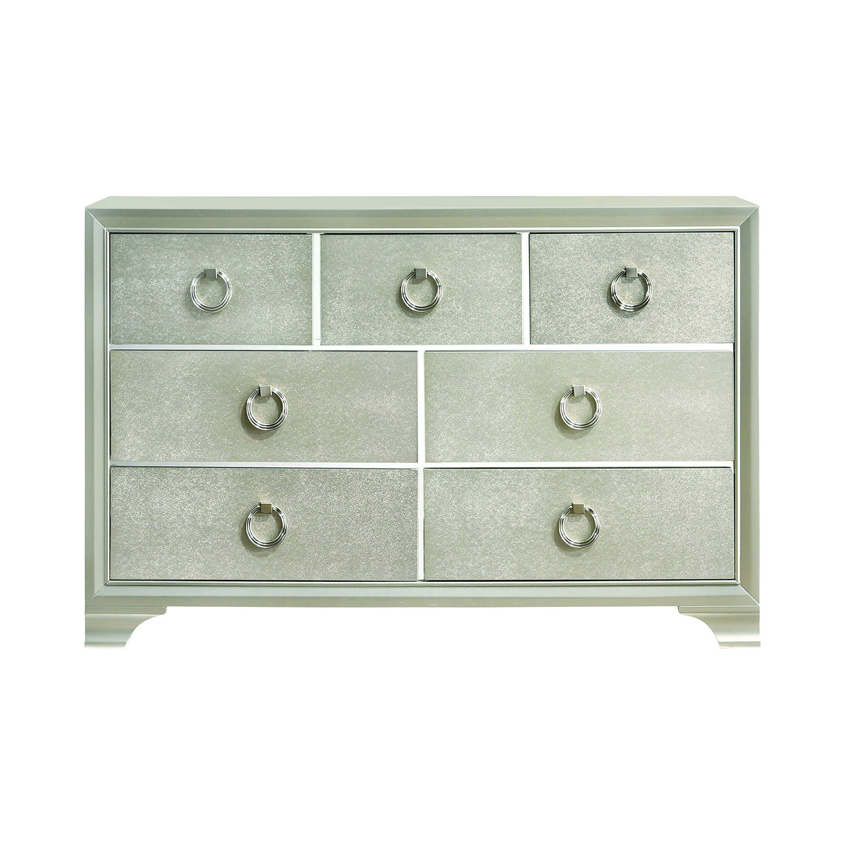 Salford 7-Drawer Metallic Sterling Dresser 58.5" D x 16.5" W x 37.25" H Silver 222723
