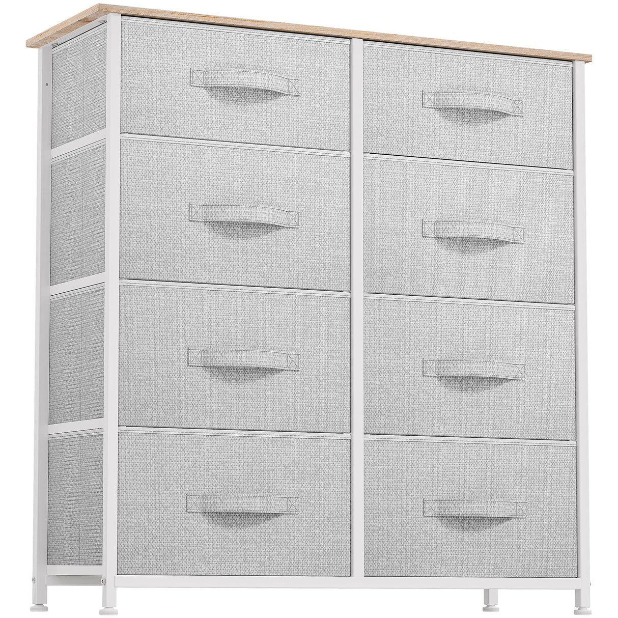 Bedroom, Tall Dresser with 8 Drawers, Storage Tower with Fabric Bins, Chest of Drawers