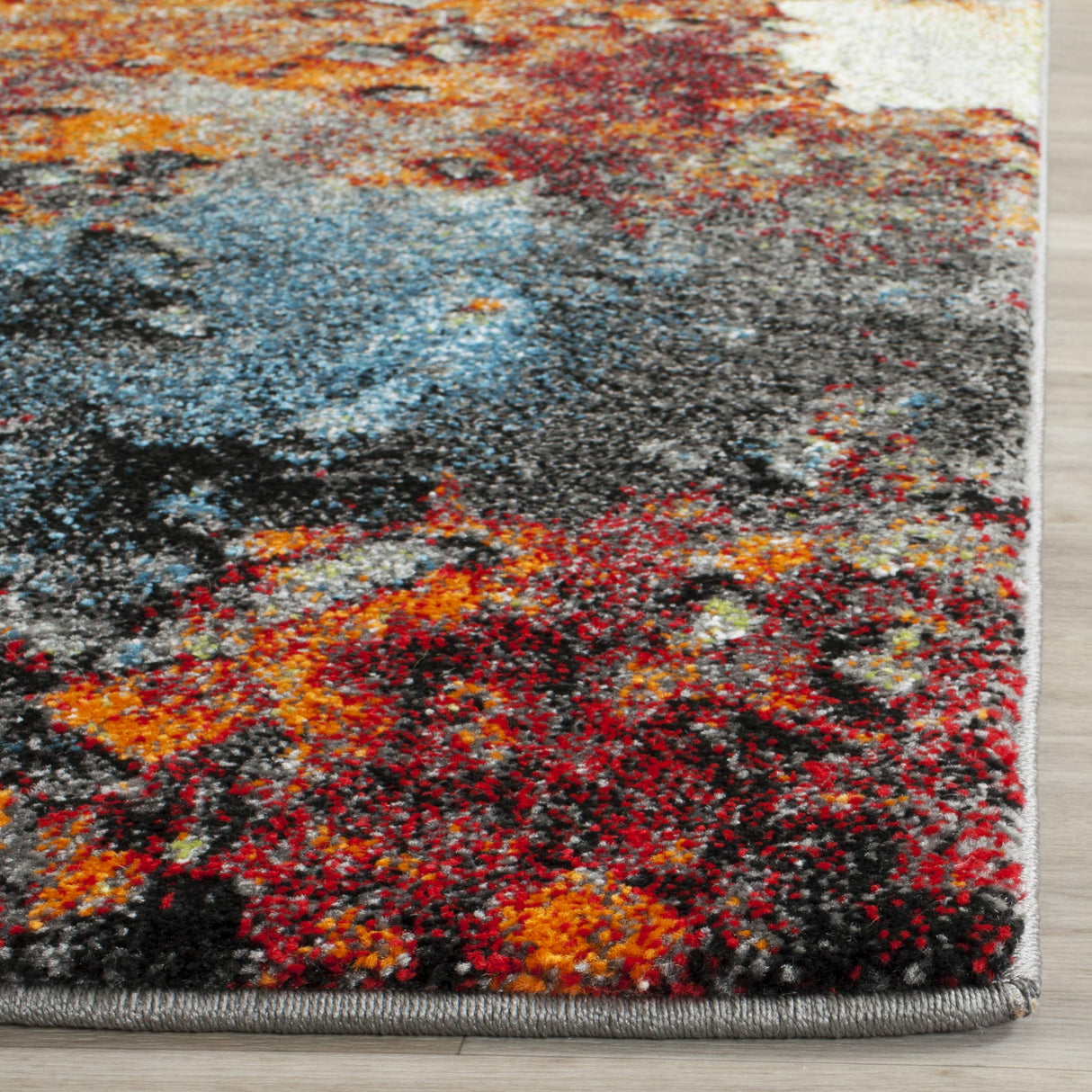 Glacier Collection Area Rug - 5'3" x 7'6", Blue & Multi, Modern Abstract Design