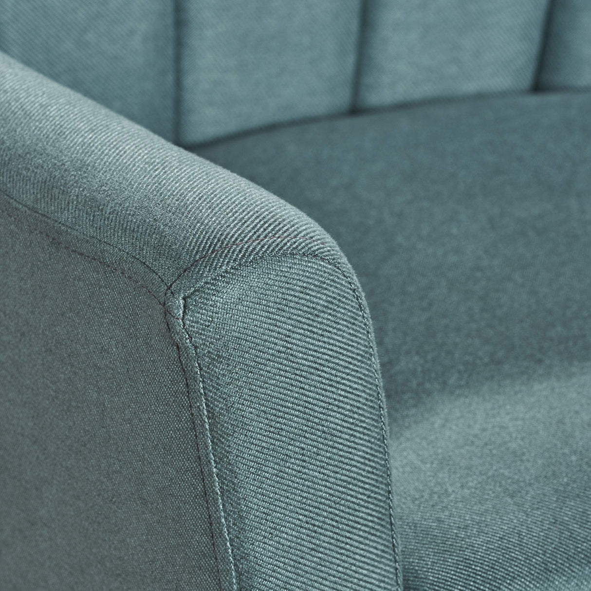 Merel Mid Century Modern Fabric Club Chair, 28.30" W x 27.60" D x 31.50" H, Dark Teal/Natural