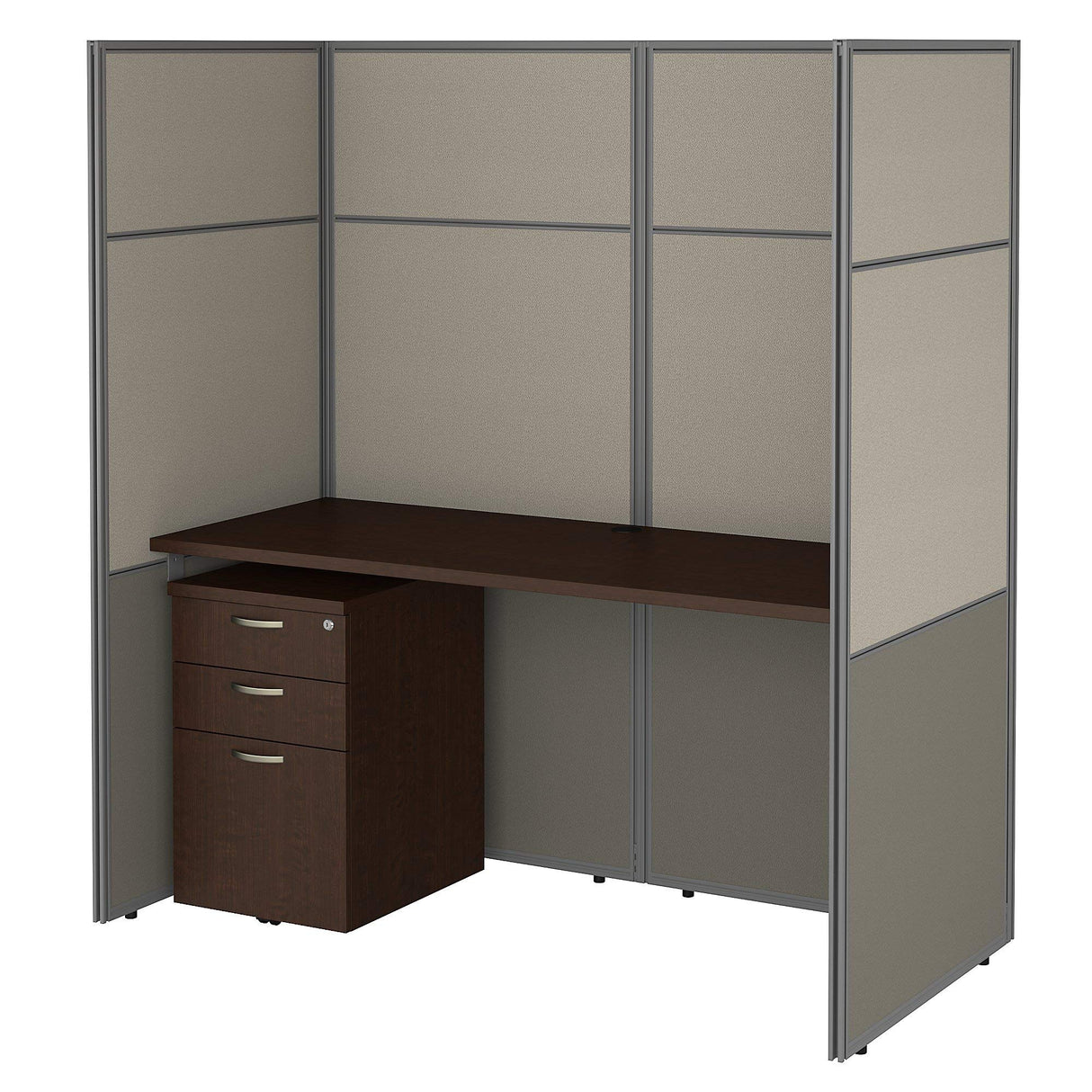 Furniture Easy Office Cubicle Desk with File Cabinet and 66H Closed Panels Workstation