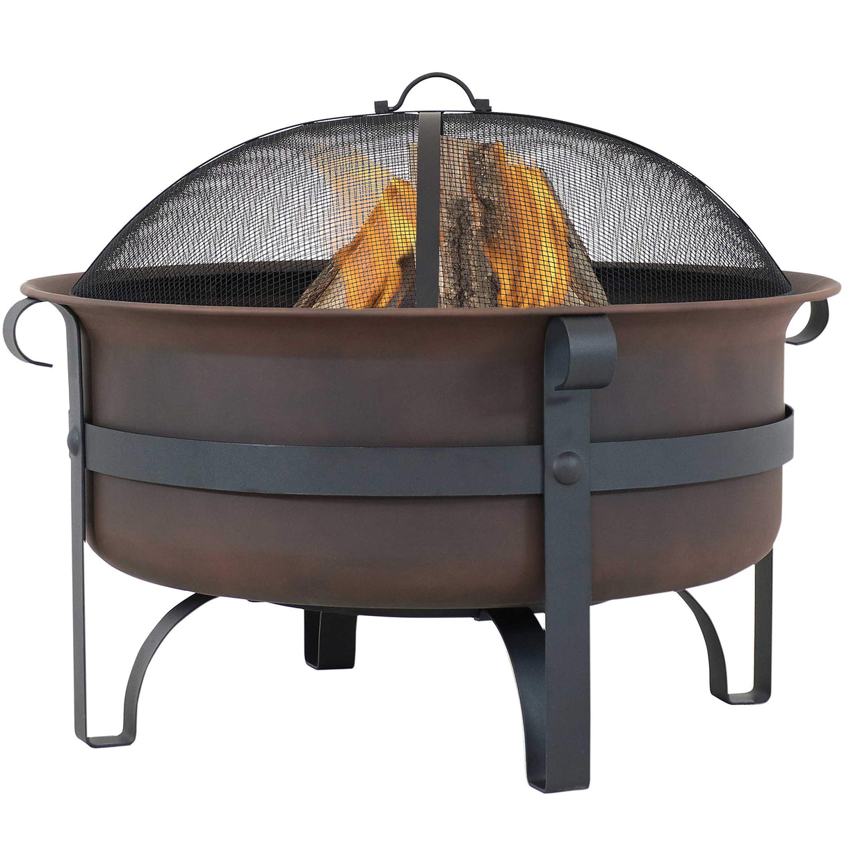 29 - Inch Wood - Burning Outdoor Fire Pit - Bronze Cauldron Wood Fire Pit - Bircata