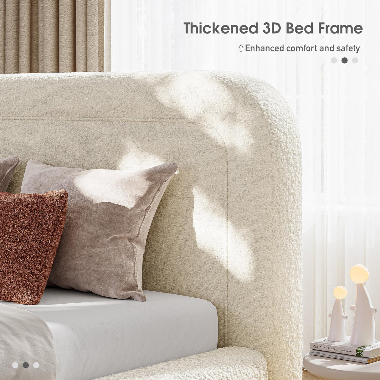 Full Upholstered Cloud Bed Frame with Headboard