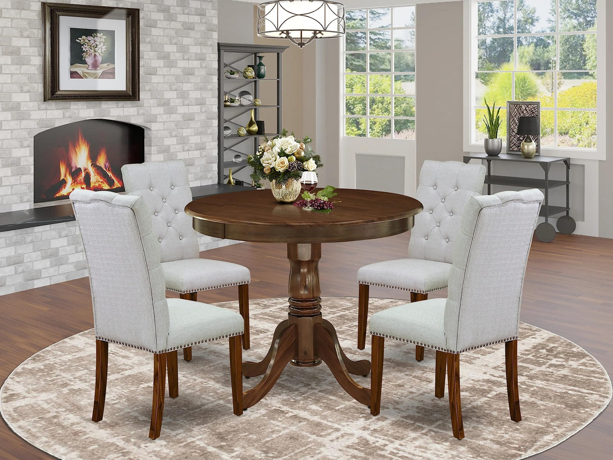 ANEL5-AWA-05 5 Piece Modern Dining Table Set Includes a Round Dining Room Table
