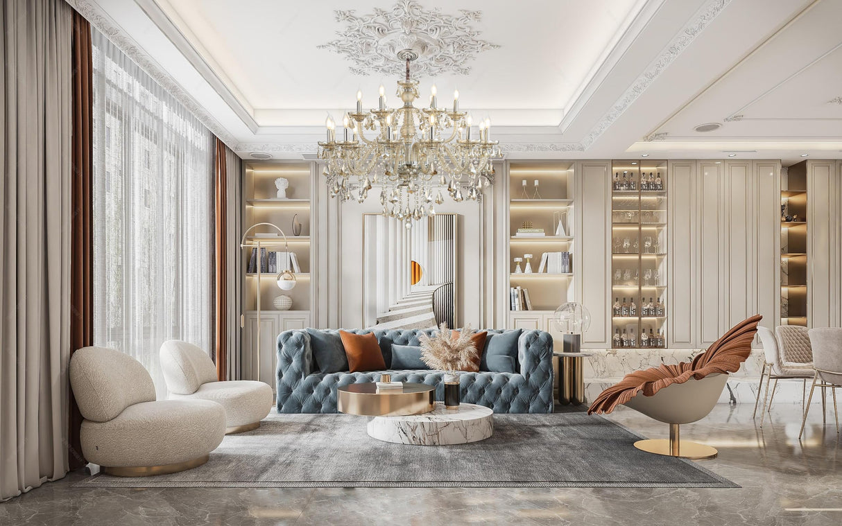 Cognac 18 Lights K9 Crystal Chandelier Modern Luxurious Light Candle Pendant Lamp