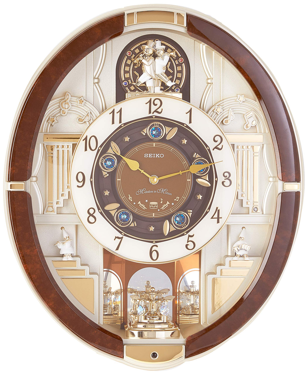 Melodies in Motion Wall Clock, Golden Trumpets